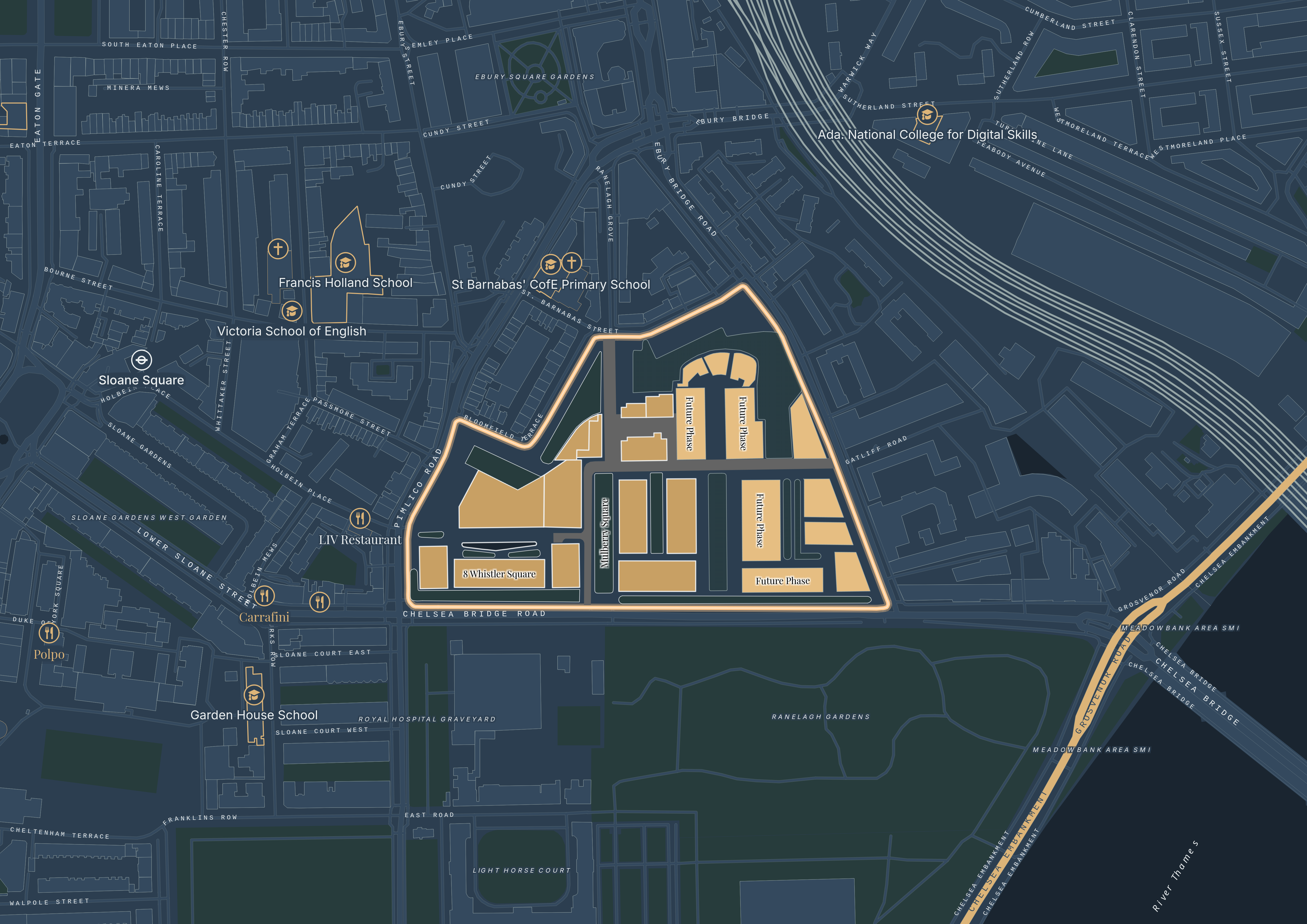 High-Fidelity Site Plan - Chelsea Barracks